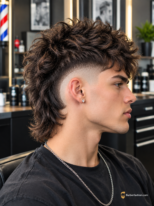 Mohawk Burst Fade Mullet