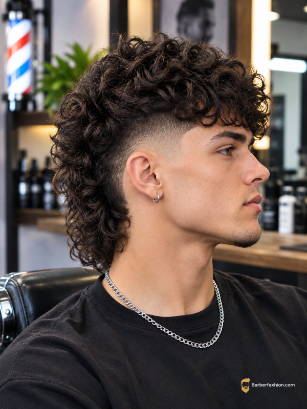 Mohawk Curly Mullet