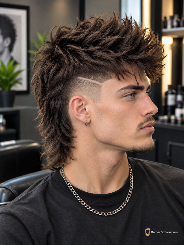 Mohawk Drop Fade Mullet