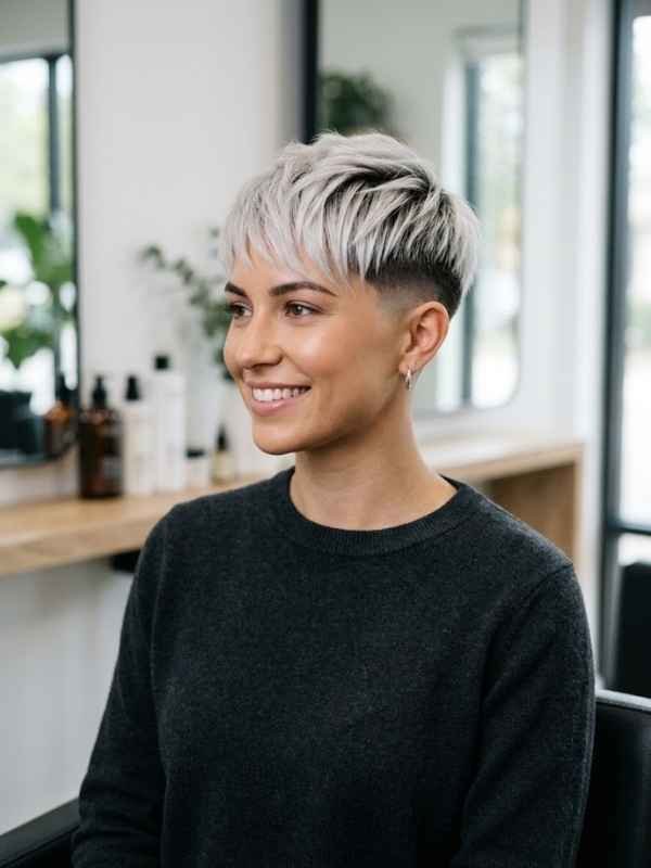 Platinum Taper With Dark Roots