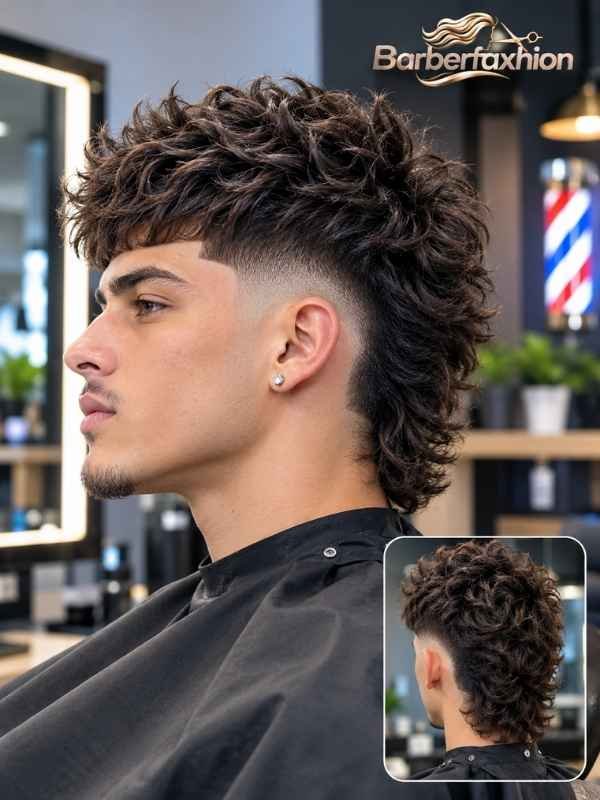 Razor Textured Low Burst Fade Mullet