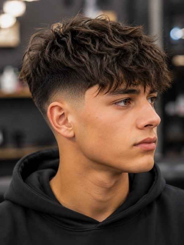 Textured Fringe Mid Taper Fade