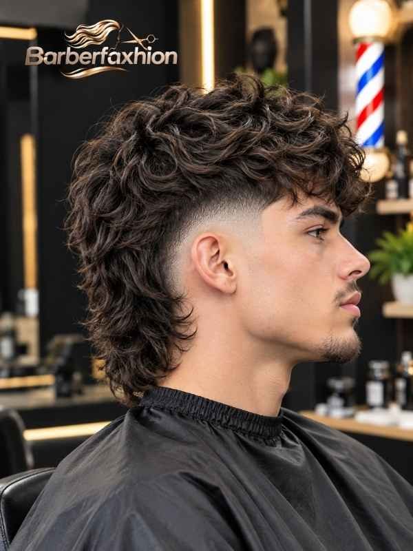 Textured Low Burst Fade Mullet