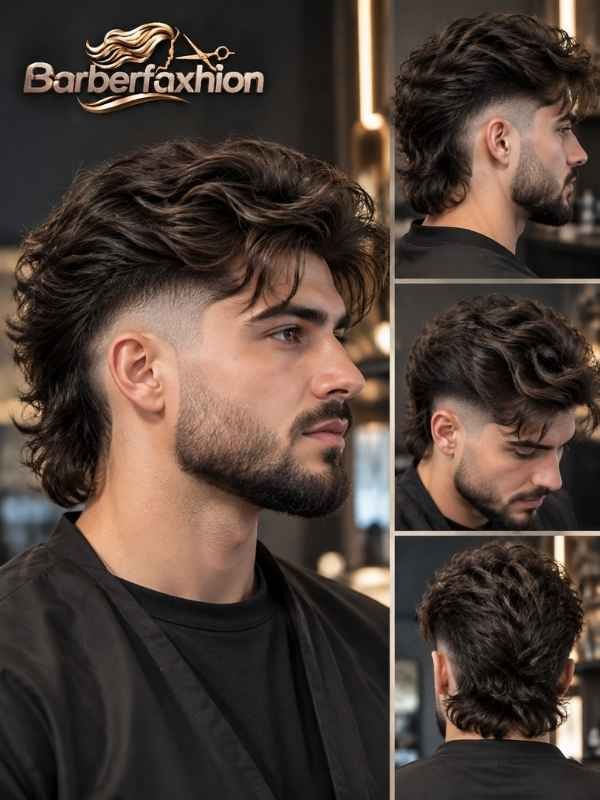 Thick Hair Low Burst Fade Mullet