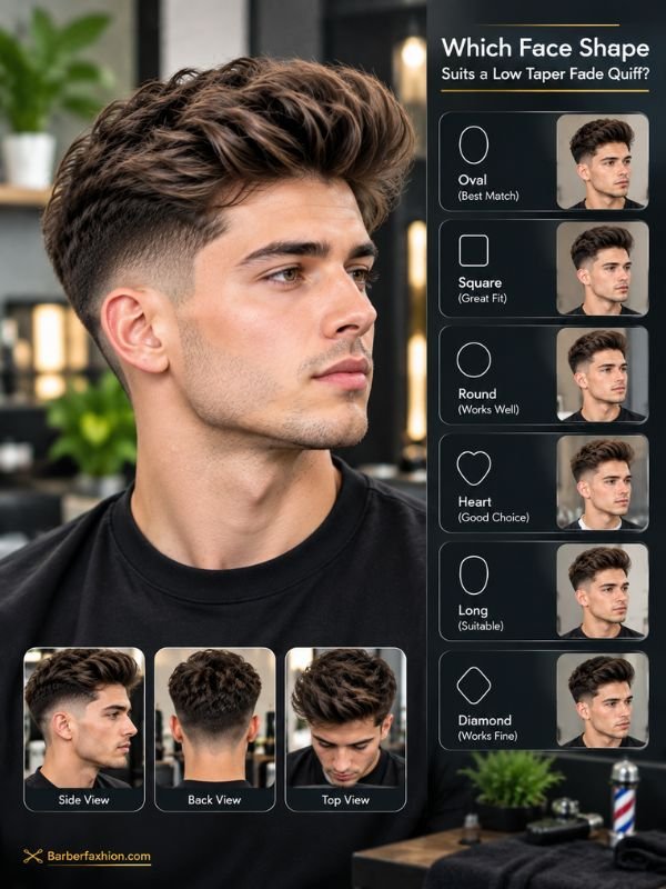 Which Face Shape Suits a Low Taper Fade Quiff?
