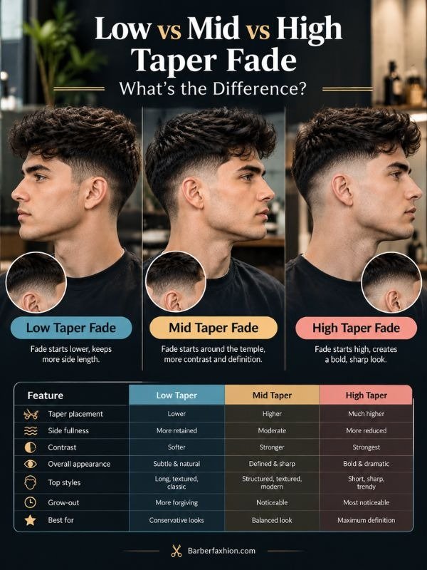Low vs Mid vs High Taper Fade: What's the Difference?