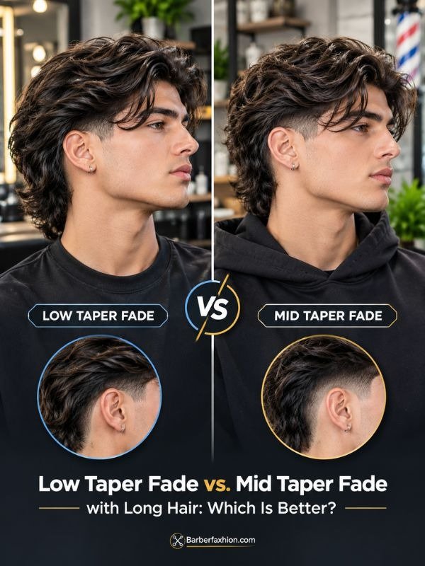 Low Taper Fade vs. Mid Taper Fade with Long Hair: Which Is Better?