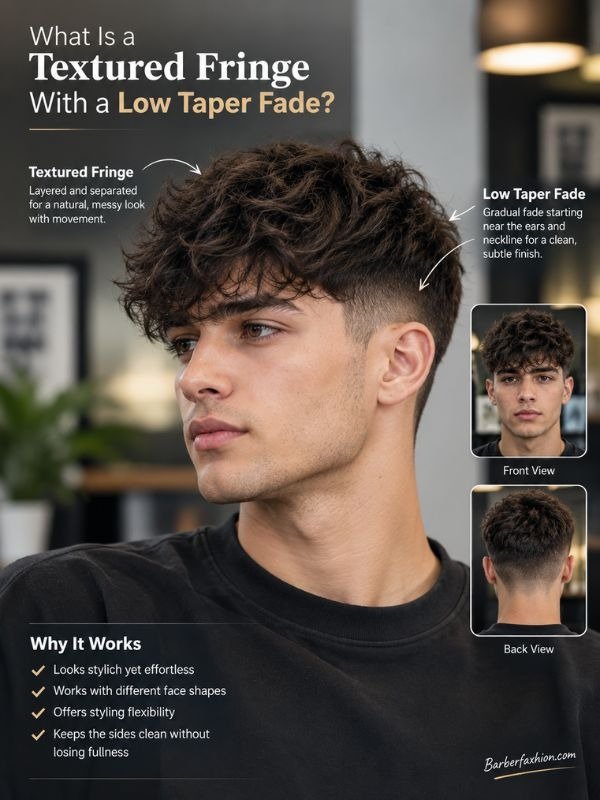 What Is a Textured Fringe With a Low Taper Fade?