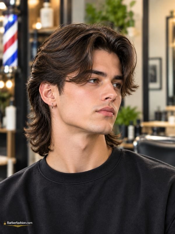 Classic Middle Part Mullet