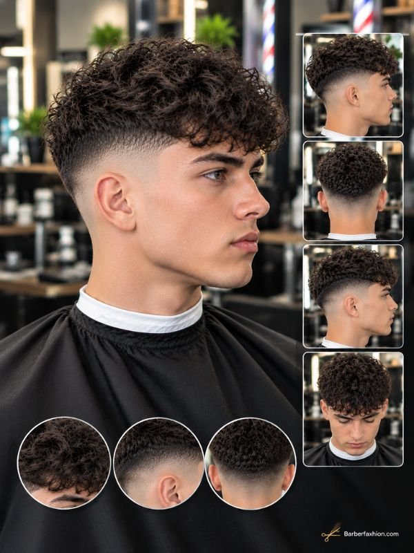 Curly French Crop With High Fade