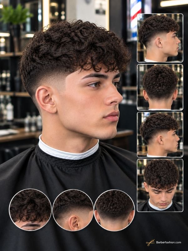 Curly French Crop With Low Fade