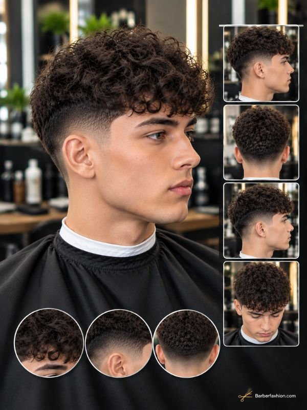 Curly French Crop With Mid Fade