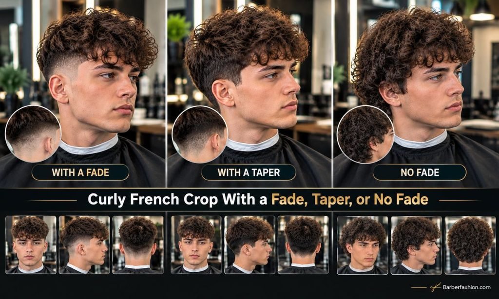 Curly French Crop With a Fade, Taper, or No Fade