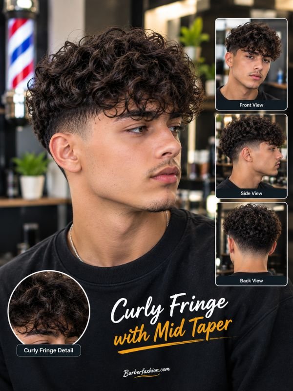 Curly Fringe with Mid Taper