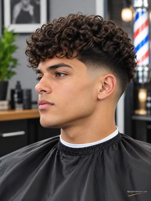 Curly Top With Low Taper