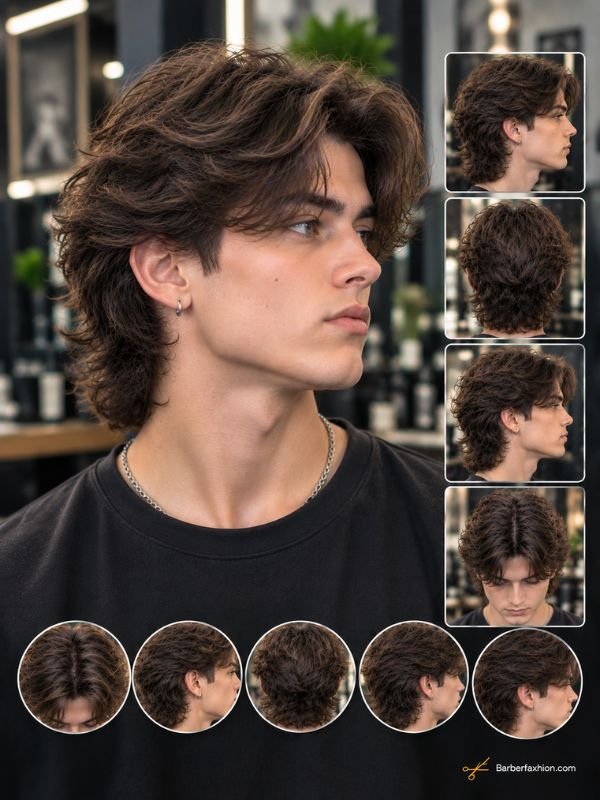 Fluffy Middle Part Mullet