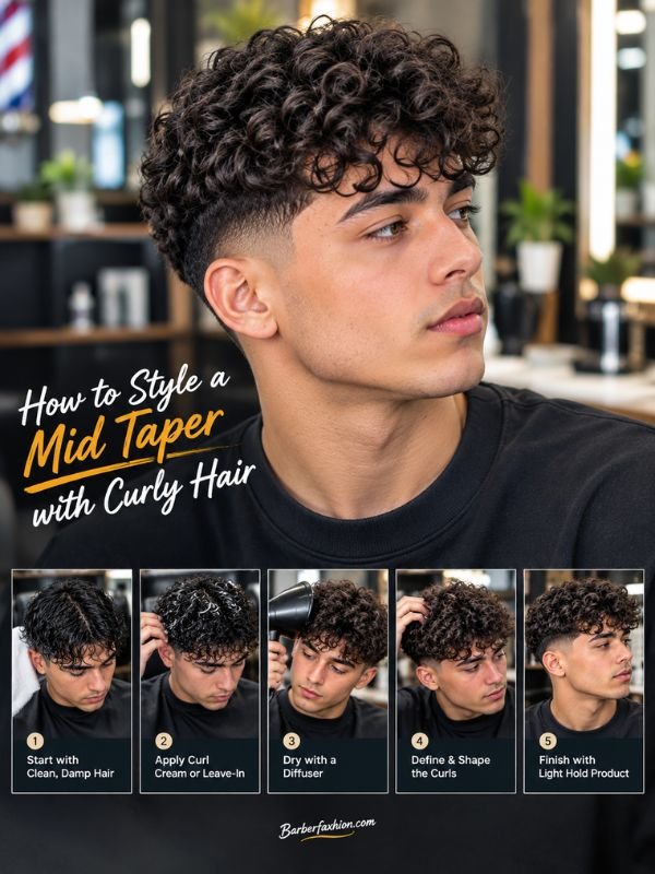 How to Style a Mid Taper with Curly Hair
