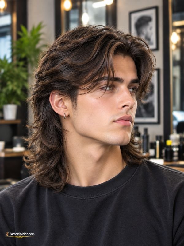  Long Middle Part Mullet