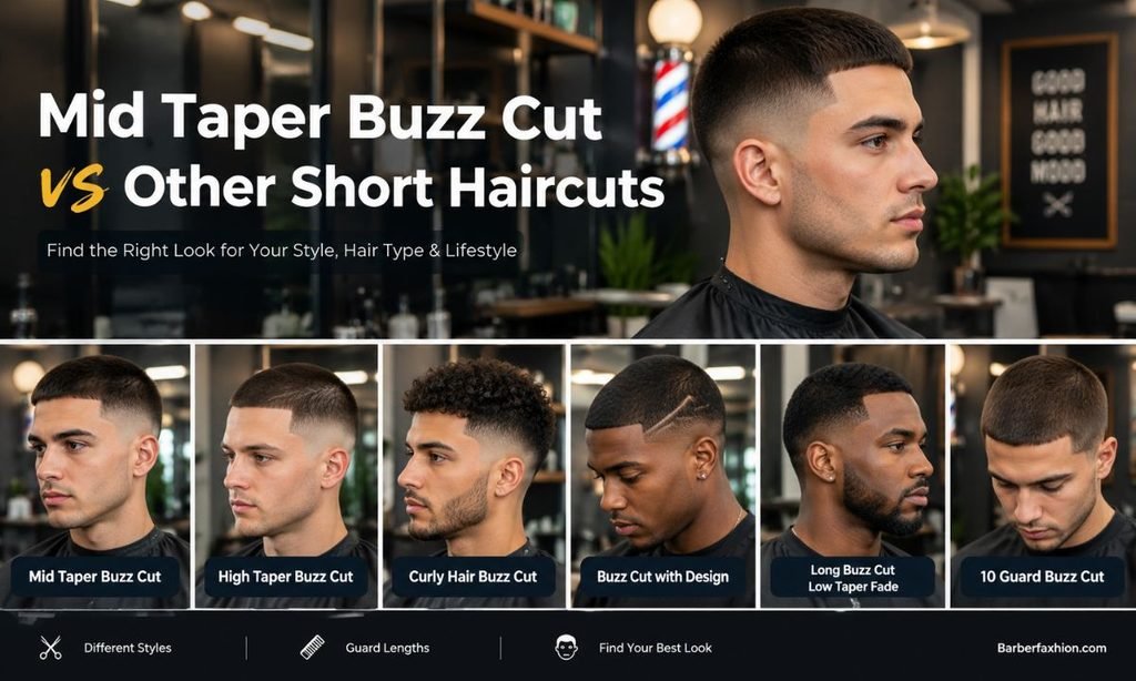 Mid Taper Buzz Cut vs Other Short Haircuts