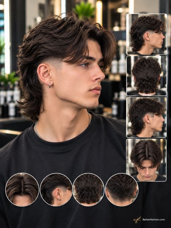 Middle Part Fade Mullet