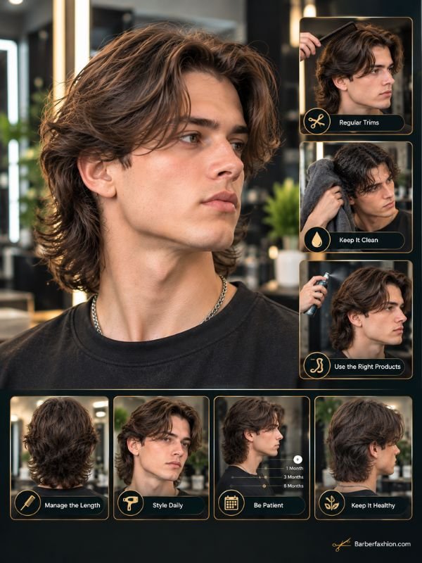 Middle Part Mullet Maintenance and Grow-Out