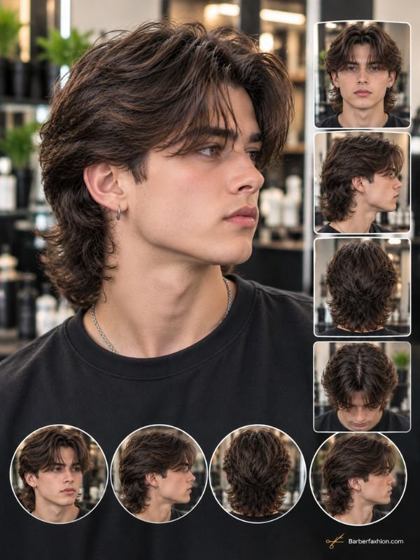 Middle Part Mullet With Fringe