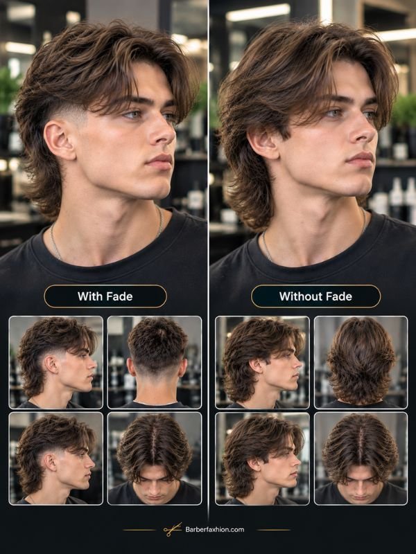 Middle Part Mullet With or Without a Fade