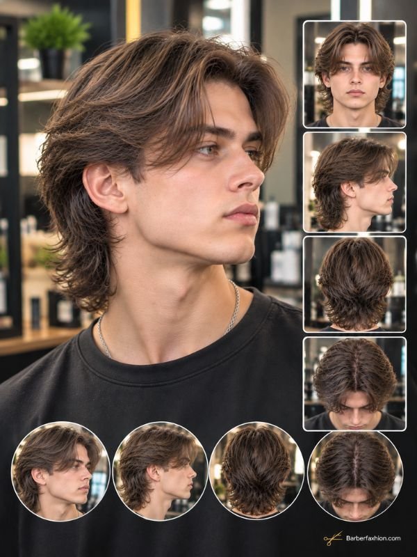 21. Middle Part Mullet for Fine Hair