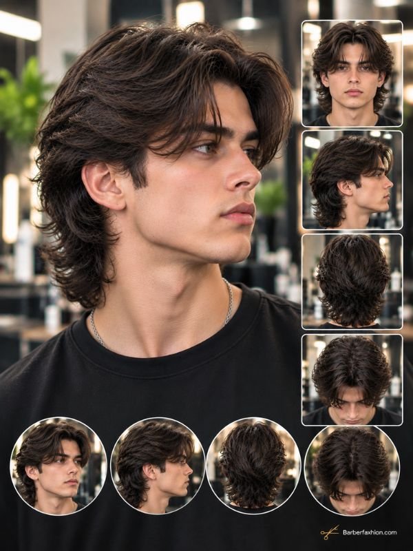  Middle Part Mullet for Thick Hair