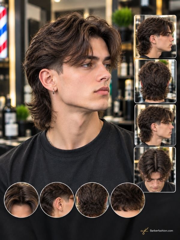 Middle Part Taper Mullet
