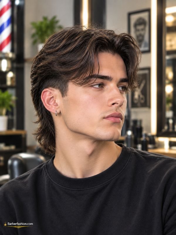  Short Middle Part Mullet