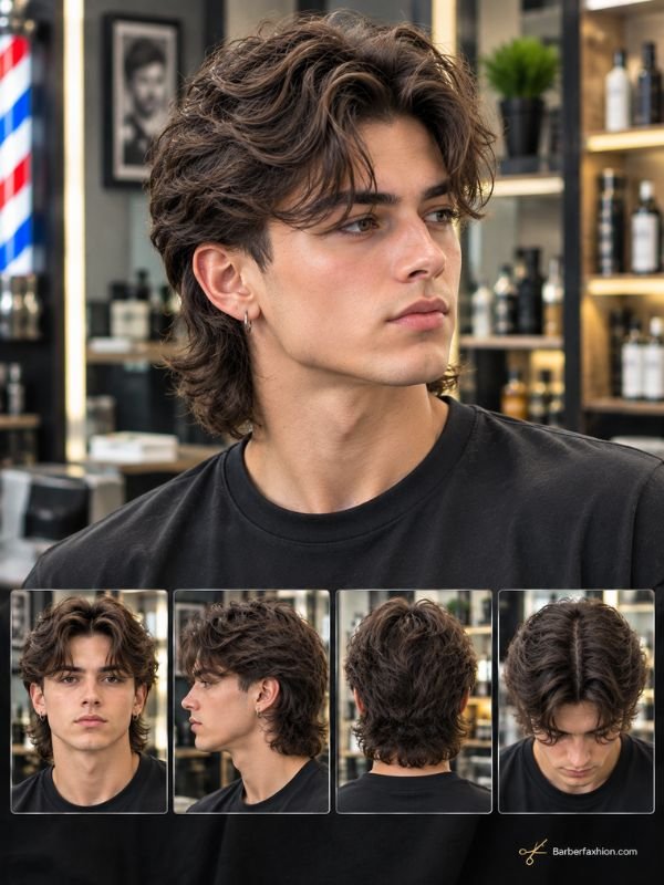 Textured Middle Part Mullet