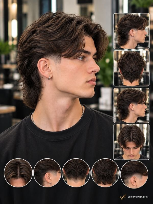 V-Back Middle Part Mullet